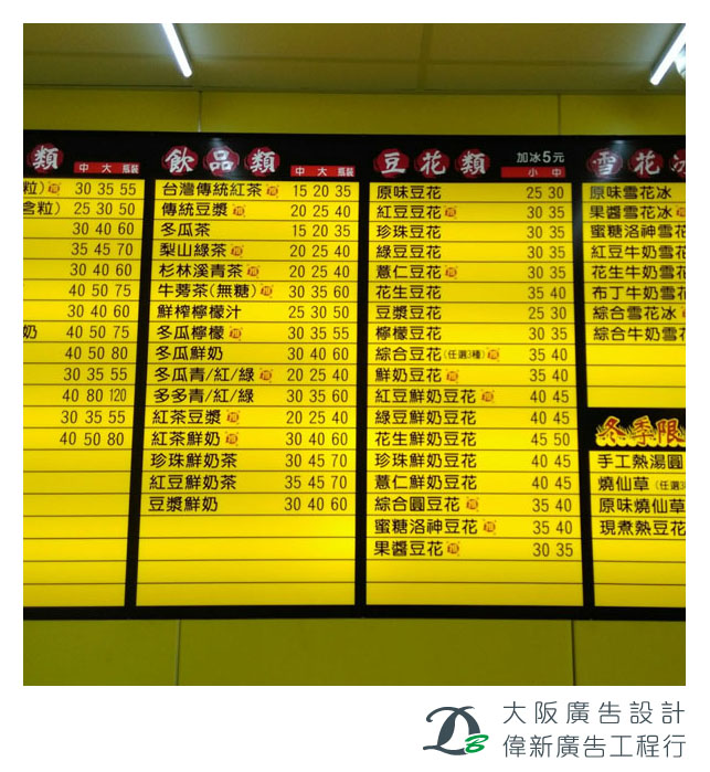 LED價目表